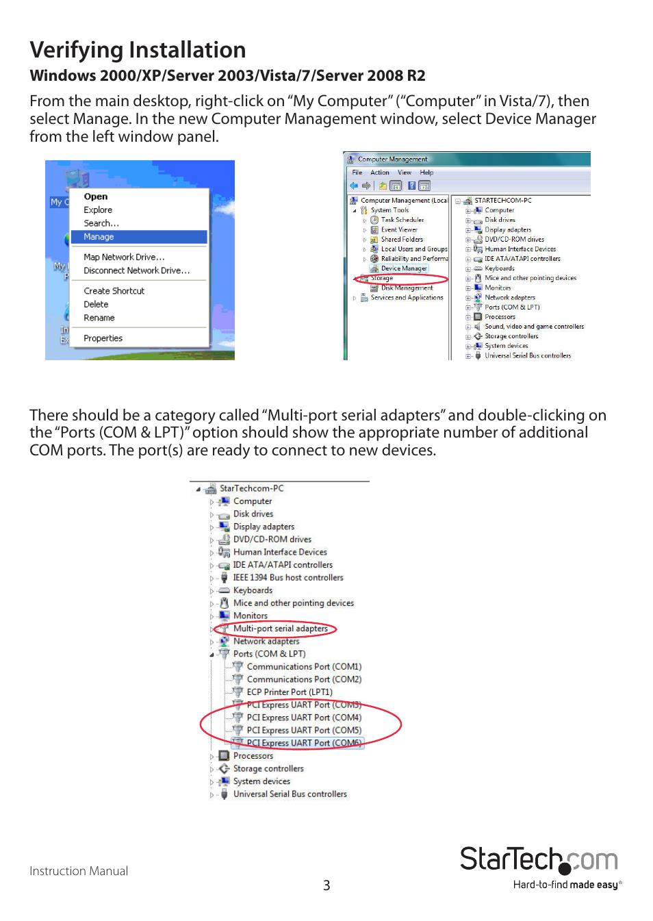 Verifying installation | StarTech.com EC4S952 User Manual | Page 6 / 9