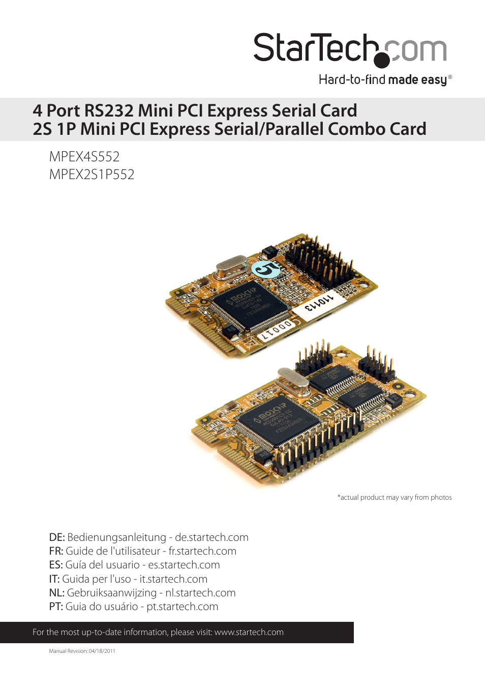 StarTech.com MPEX2S1P552 User Manual | 11 pages