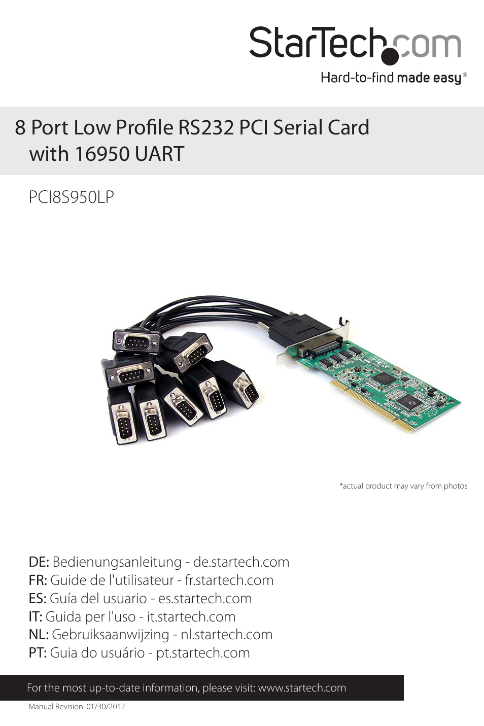 StarTech.com PCI8S950LP User Manual | 10 pages