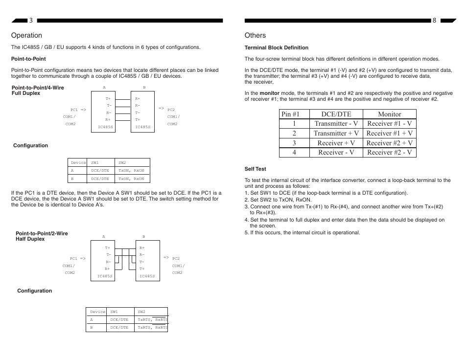 38 operation, Others | StarTech.com IC485SEU User Manual | Page 4 / 6
