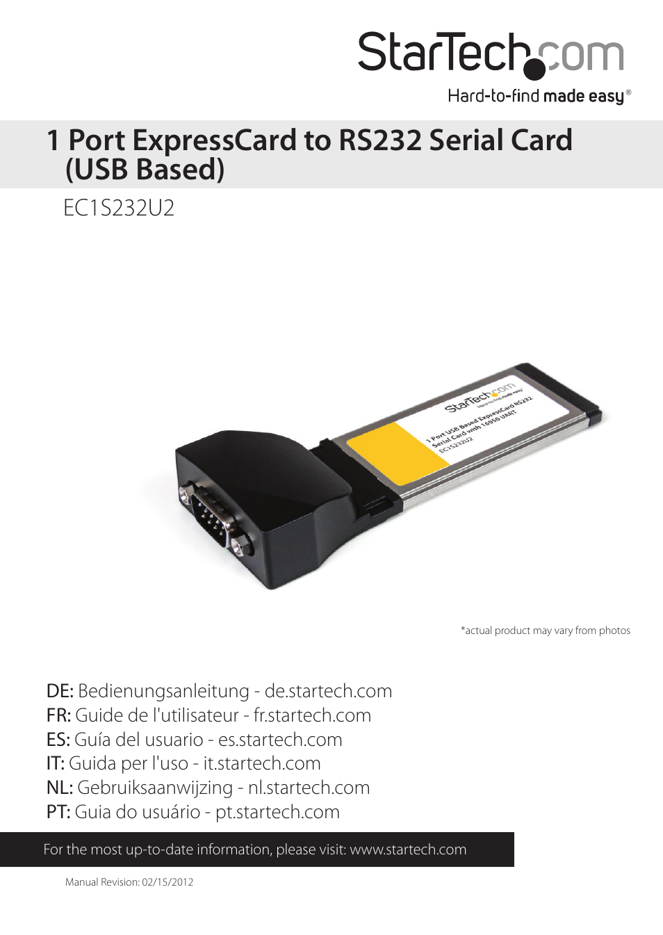 StarTech.com EC1S232U2 User Manual | 8 pages