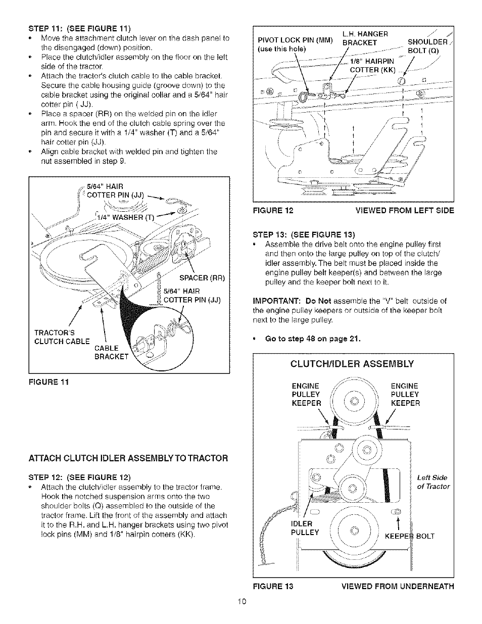 Step 11: (see figure 11), Step 13: (see figure 13) | Craftsman 486.24838 User Manual | Page 10 / 40