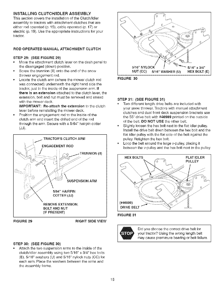 Rod operated manual attachment clutch, Step 29: (see figure 29, Step 30: (see figure 30 | Step 31: (see figure 31) | Craftsman 486.24838 User Manual | Page 15 / 40