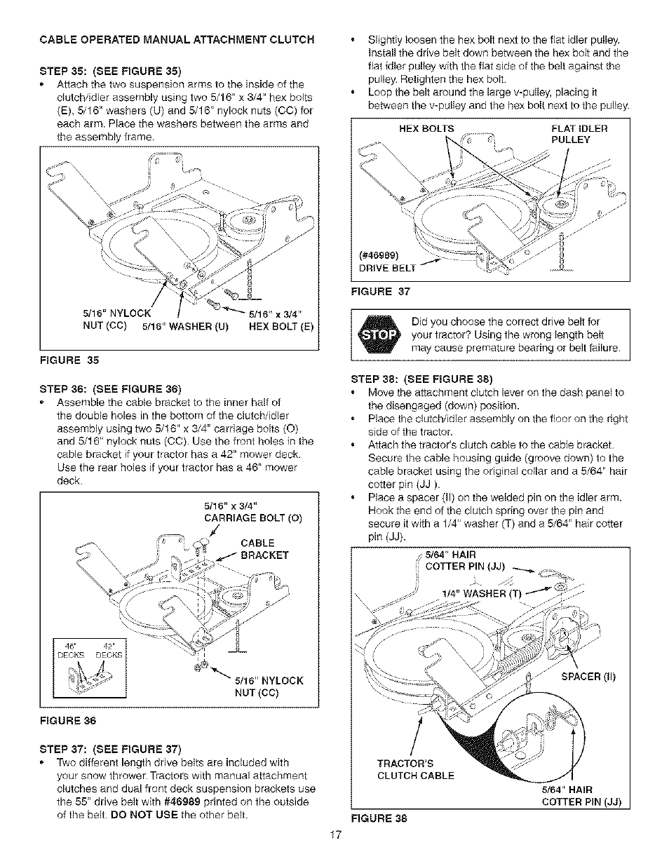 Step 37: (see rgure 37), Step 38: (see figure 38) | Craftsman 486.24838 User Manual | Page 17 / 40