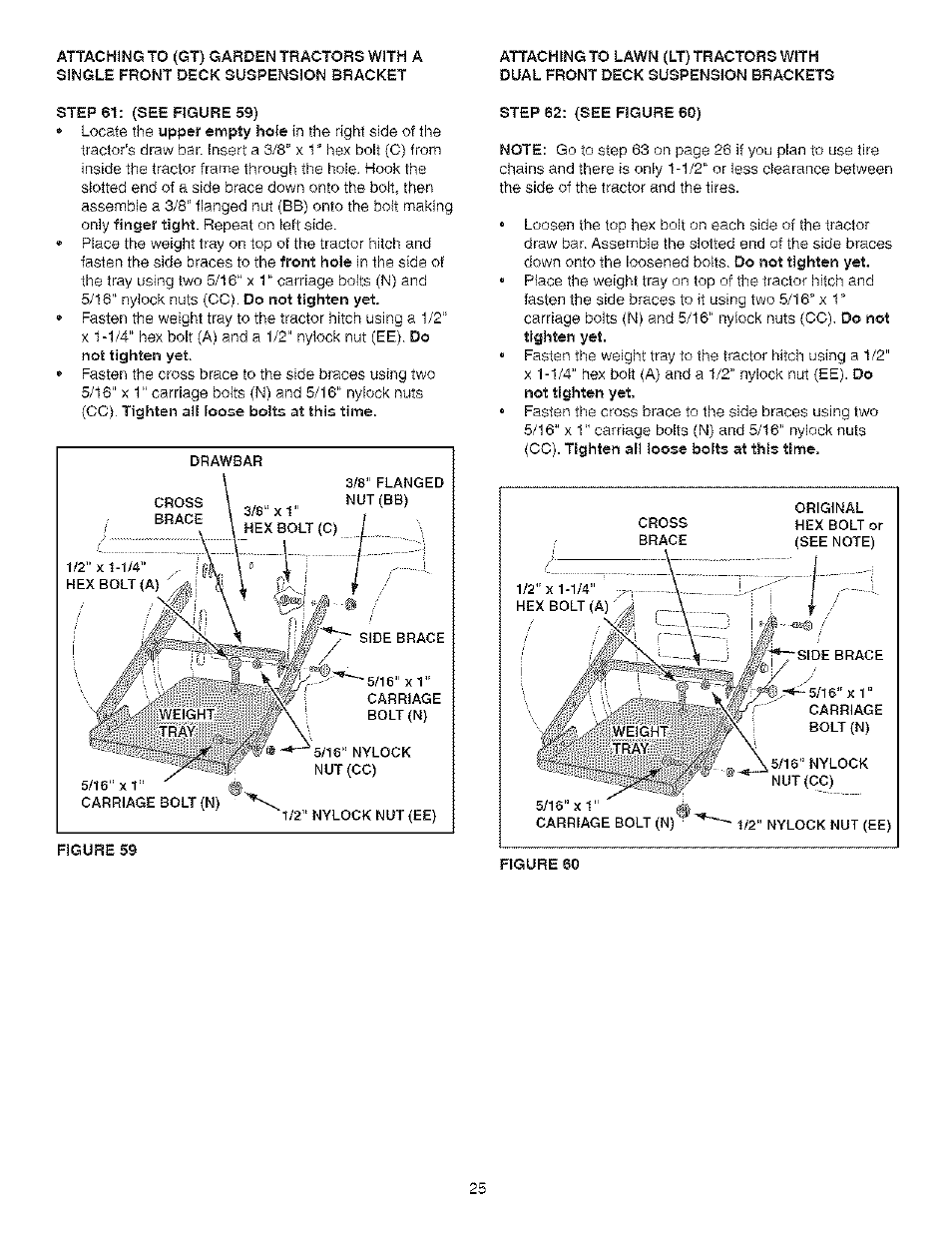 Step 61: (see figure 59, Step 62: (see figure 60) | Craftsman 486.24838 User Manual | Page 25 / 40