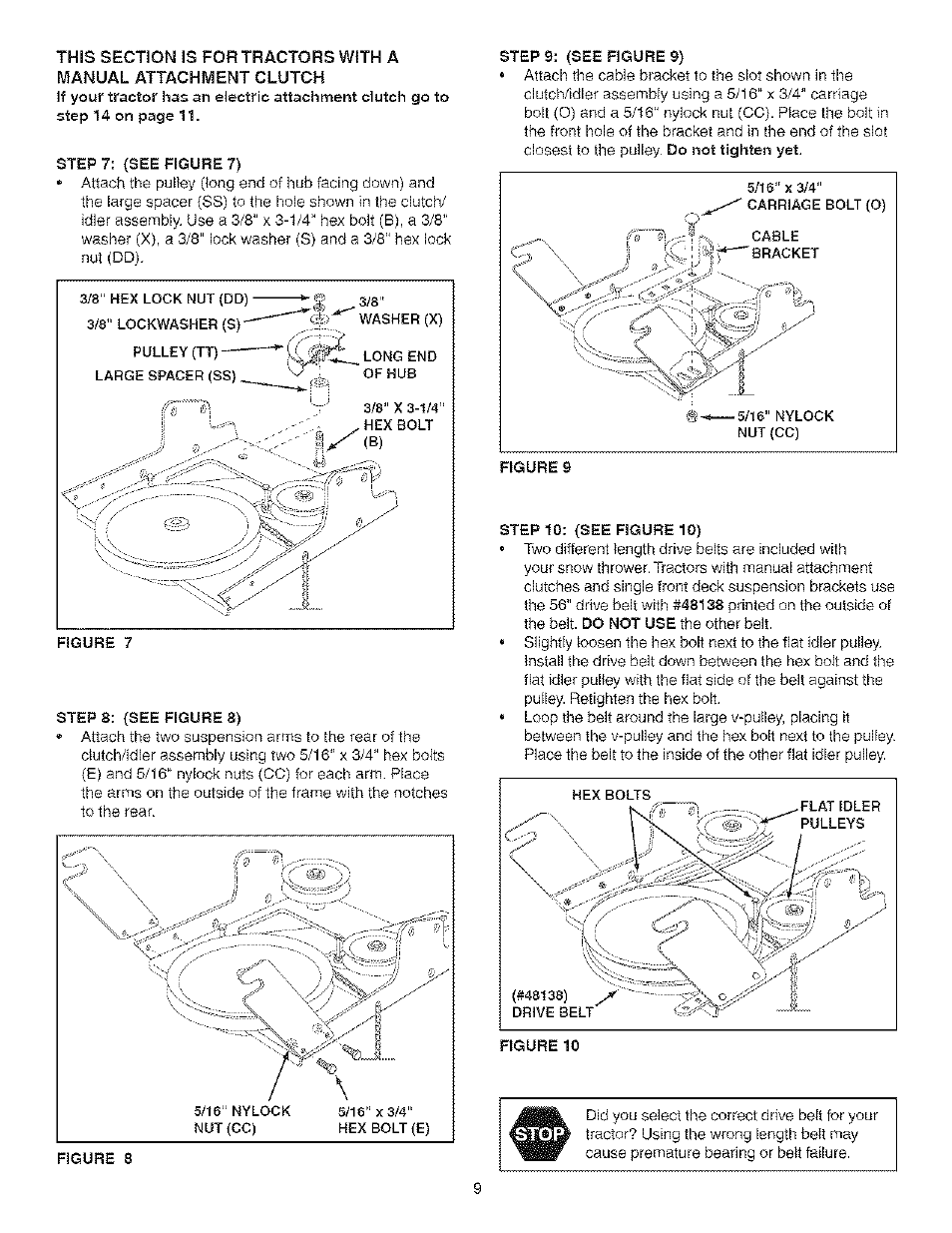 Step 7: (see figure 7), Step 8: (see figure 8), Step 9: (see figure 9) | Step 10: (see figure 10) | Craftsman 486.24838 User Manual | Page 9 / 40