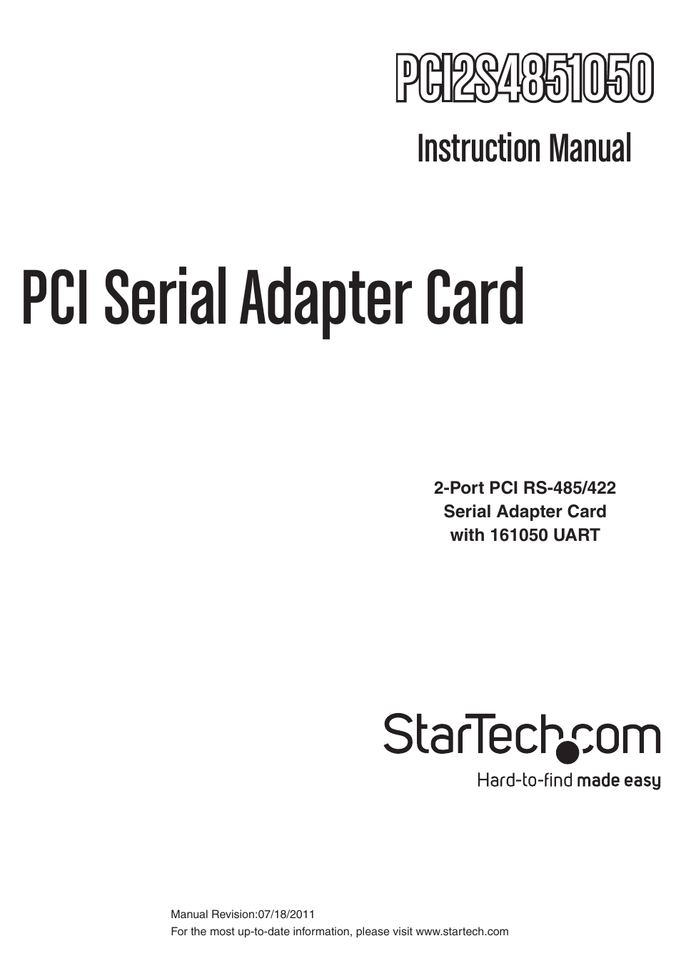StarTech.com PCI2S4851050 User Manual | 11 pages