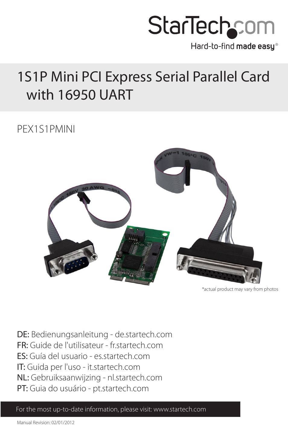 StarTech.com PEX1S1PMINI User Manual | 8 pages