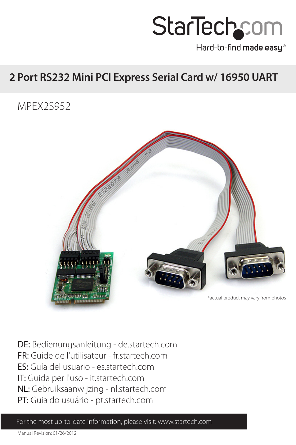 StarTech.com MPEX2S952 User Manual | 9 pages