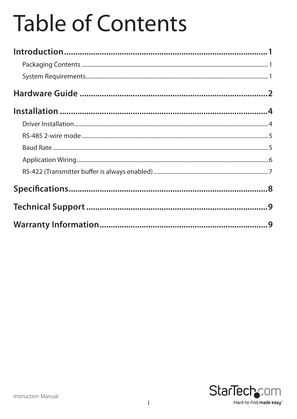 StarTech.com CB1S485 User Manual | Page 3 / 13