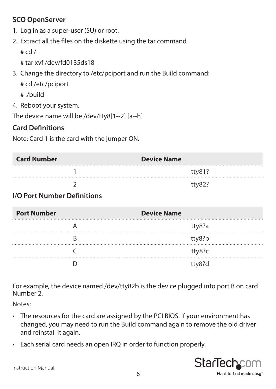 StarTech.com PCI4S422DB9 User Manual | Page 9 / 12