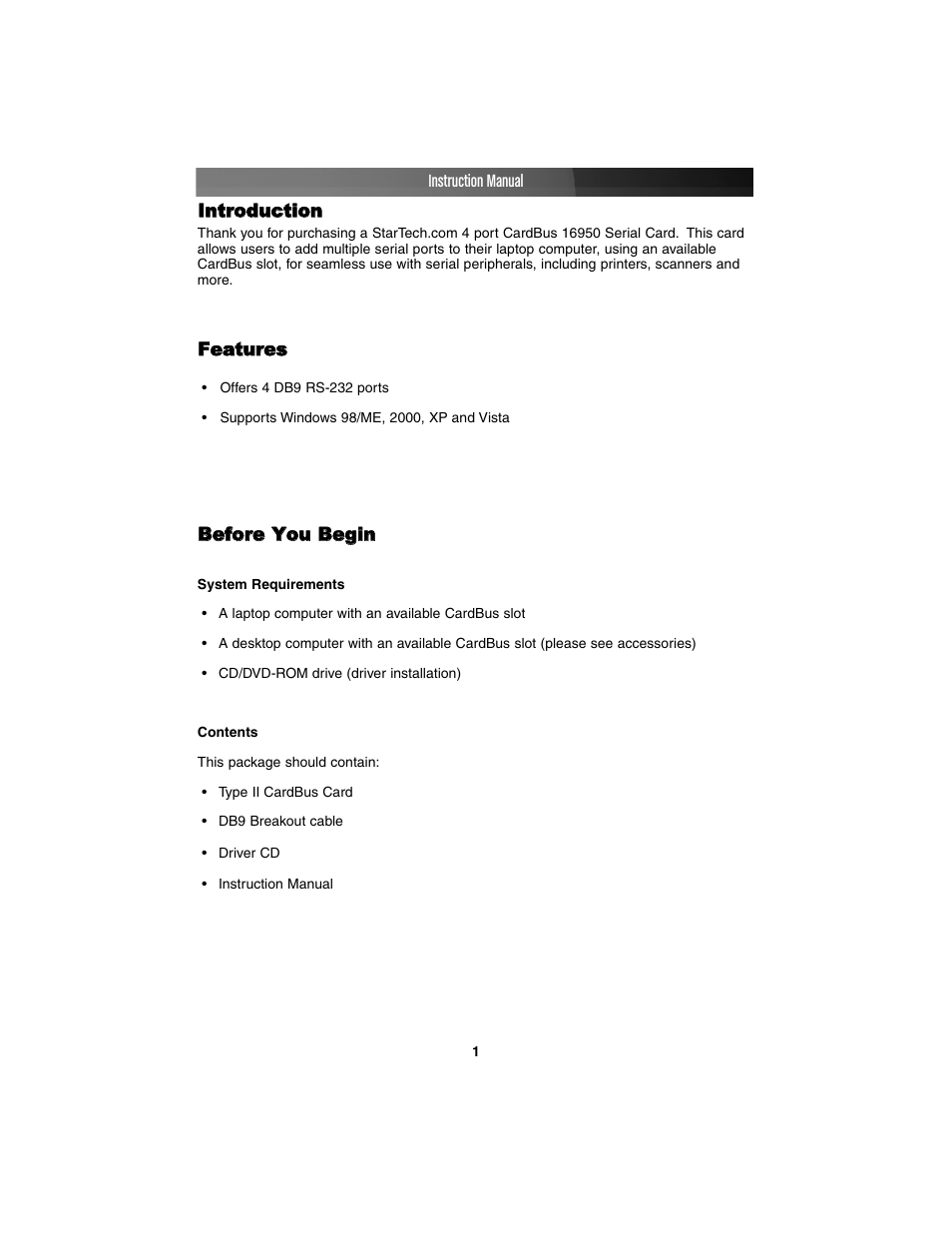 StarTech.com CB4S950 User Manual | Page 4 / 9