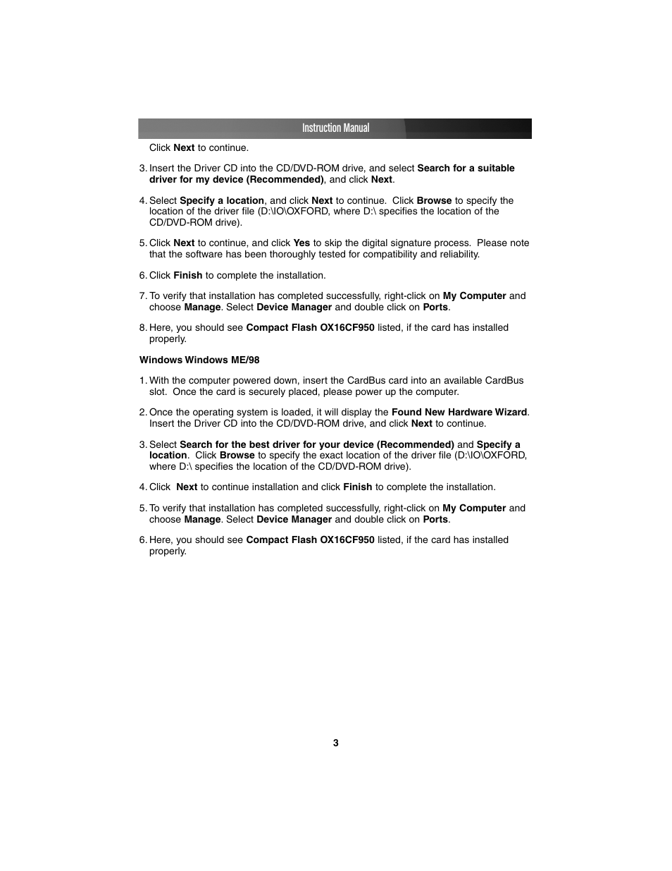 Instruction manual | StarTech.com CB4S950 User Manual | Page 6 / 9