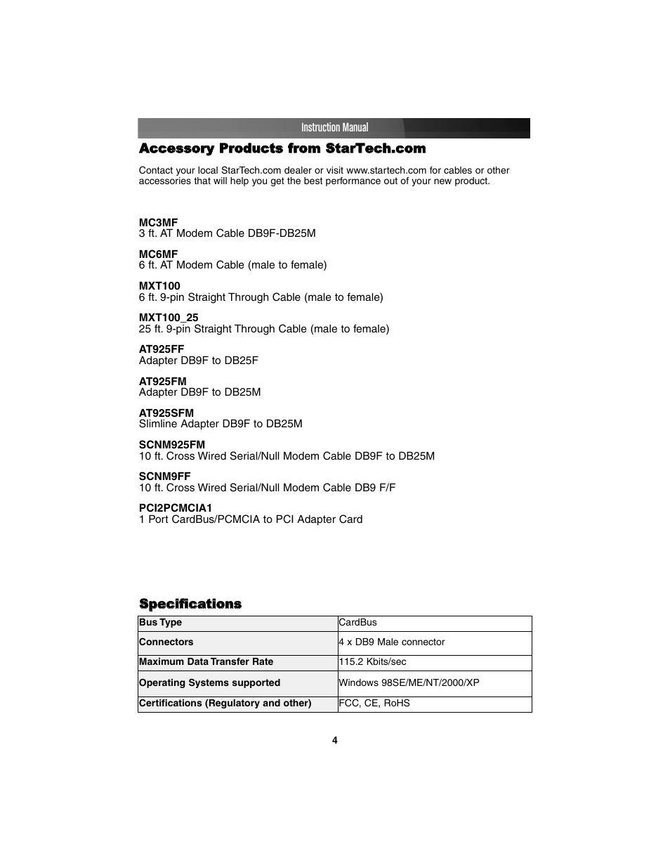 StarTech.com CB4S950 User Manual | Page 7 / 9