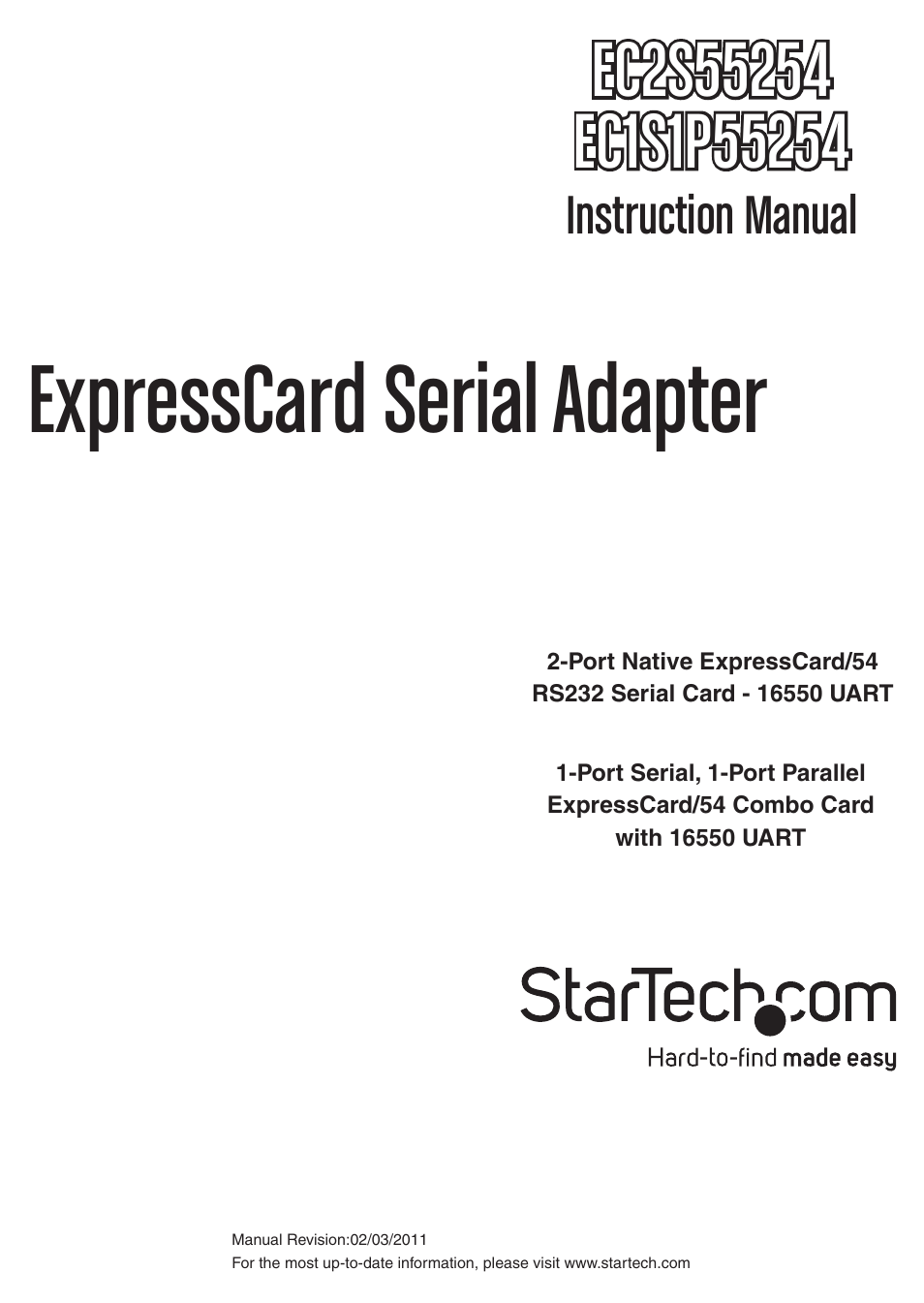 StarTech.com EC1S1P55254 User Manual | 10 pages