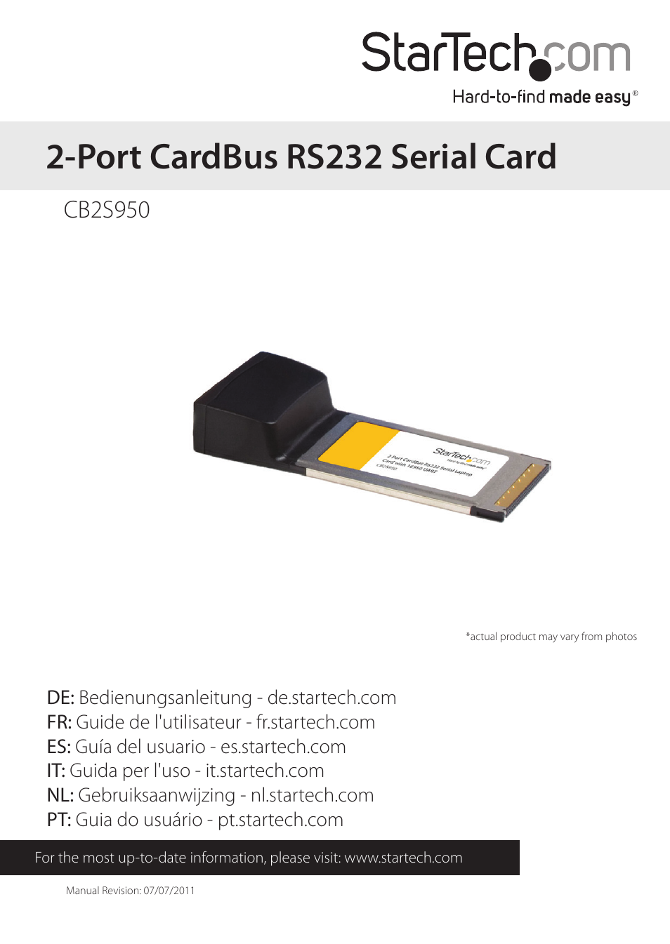 StarTech.com CB2S950 User Manual | 9 pages