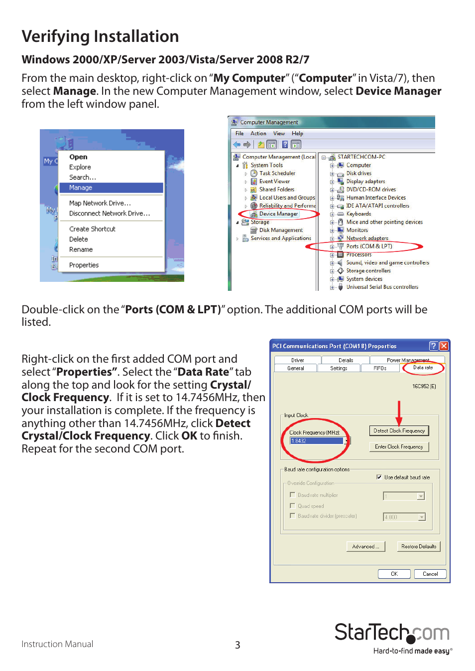 Verifying installation | StarTech.com CB2S950 User Manual | Page 6 / 9