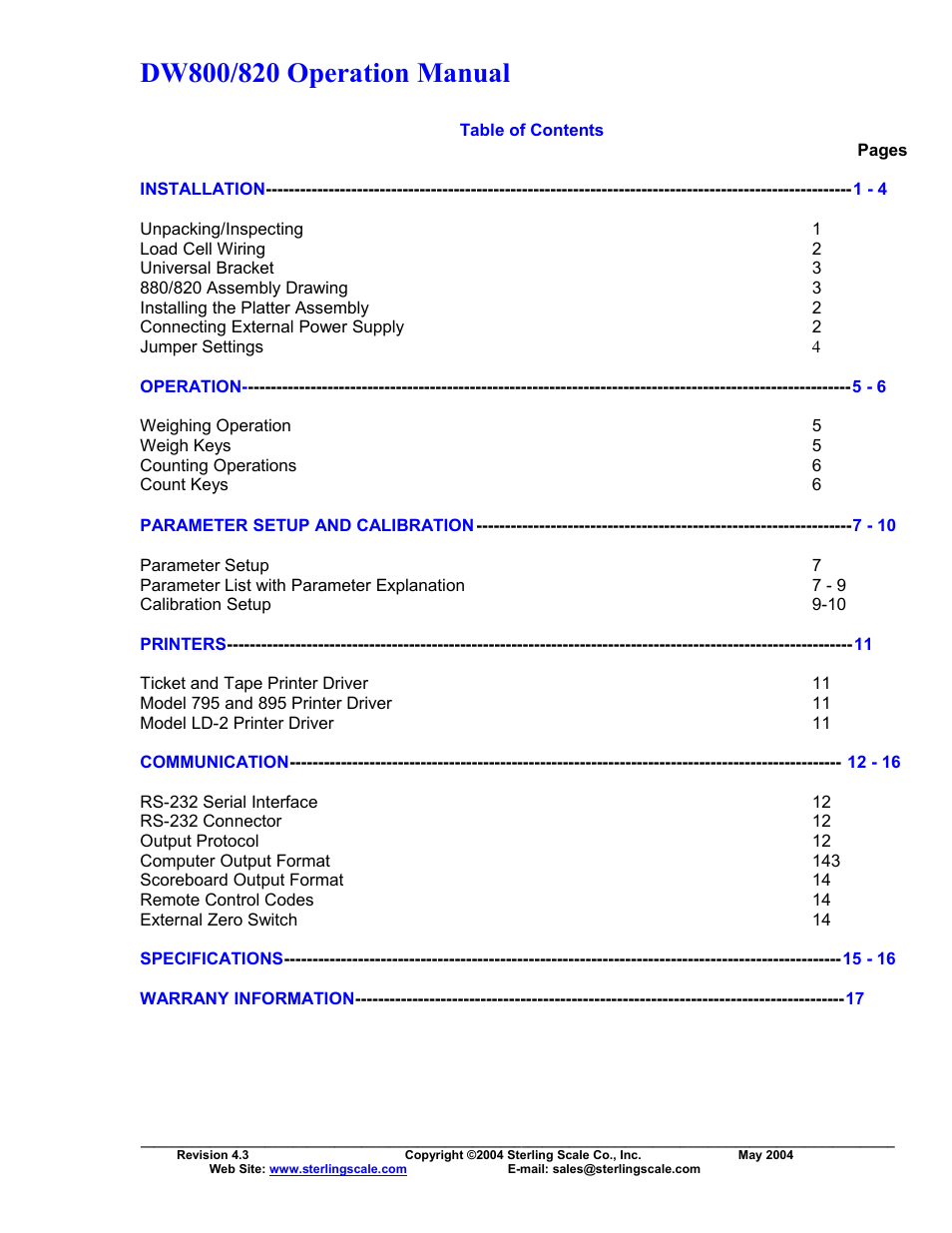 Sterling Scale 820 User Manual | Page 2 / 21