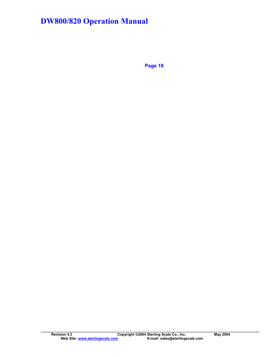 Sterling Scale 820 User Manual | Page 21 / 21