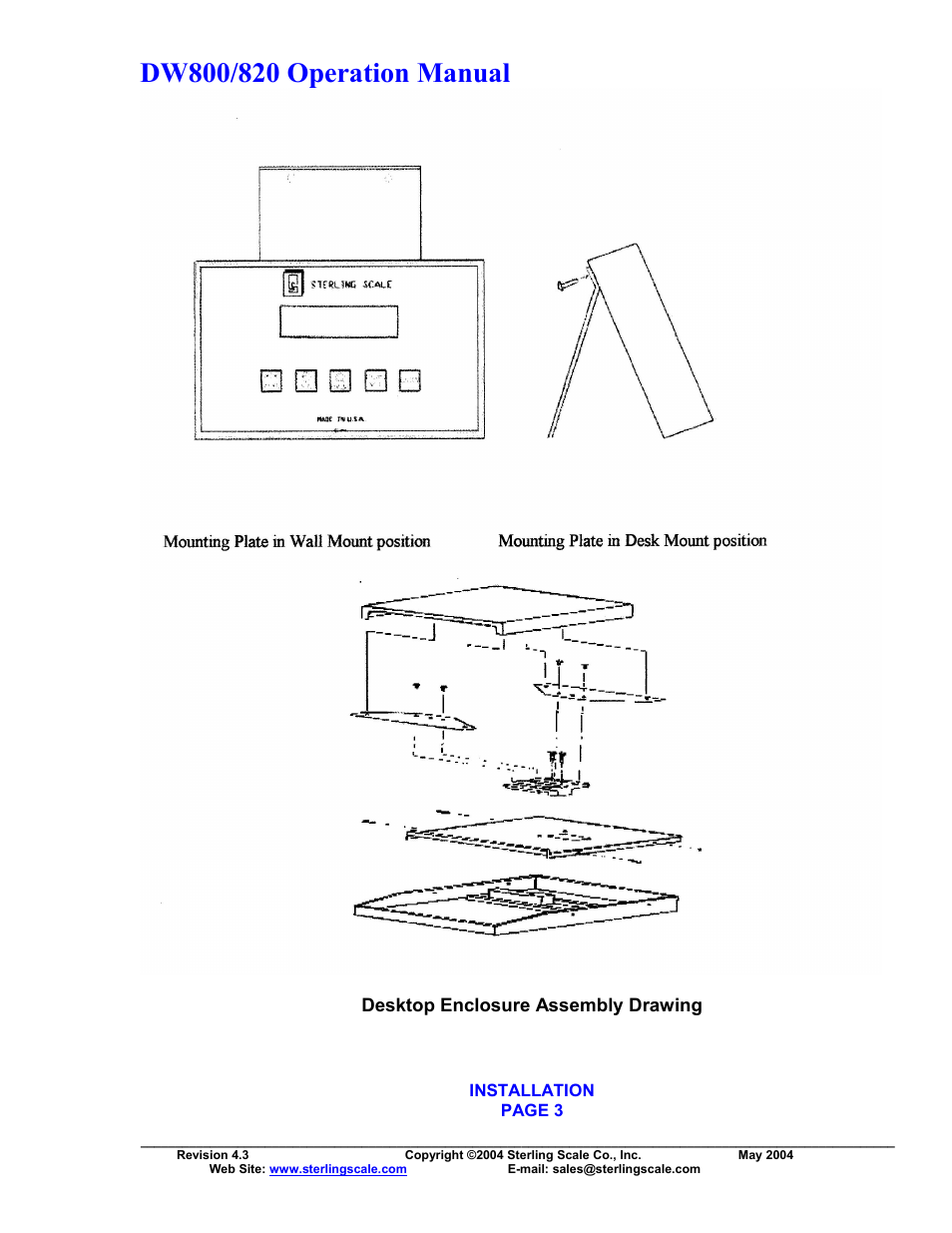 Desktop enclosure assembly drawing | Sterling Scale 820 User Manual | Page 5 / 21