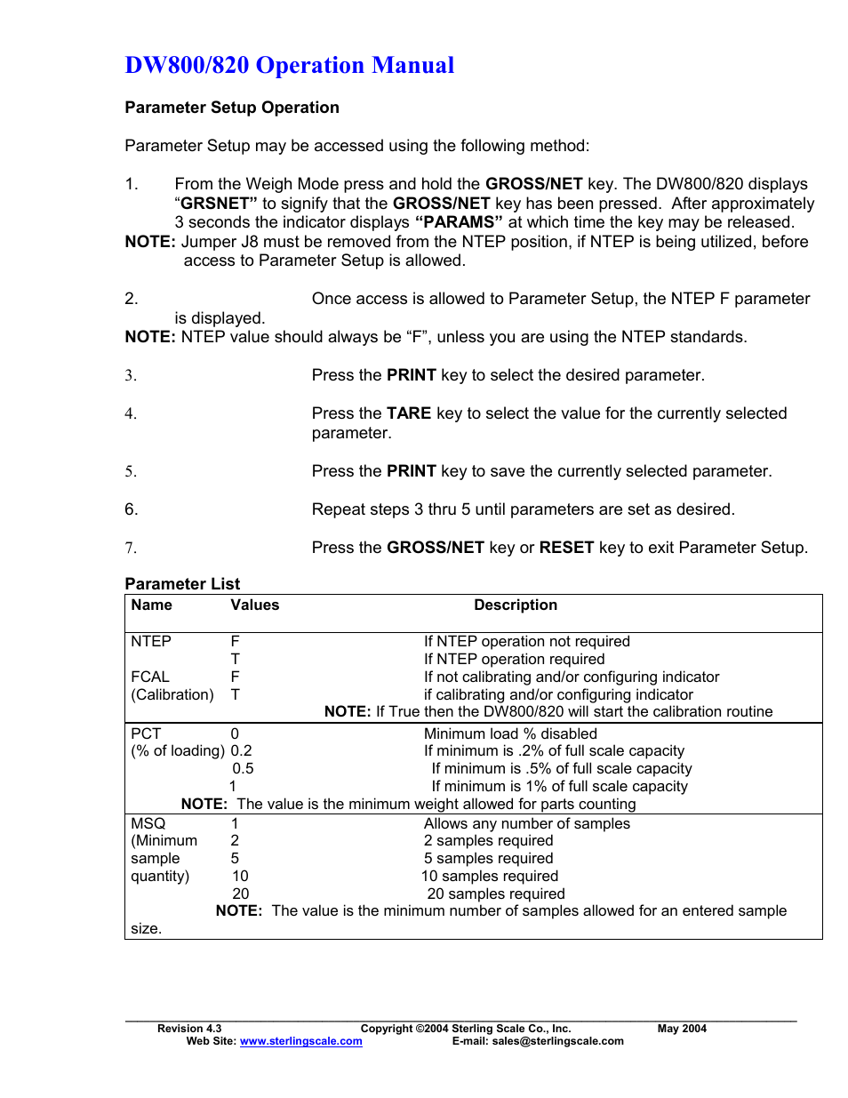 Sterling Scale 820 User Manual | Page 9 / 21