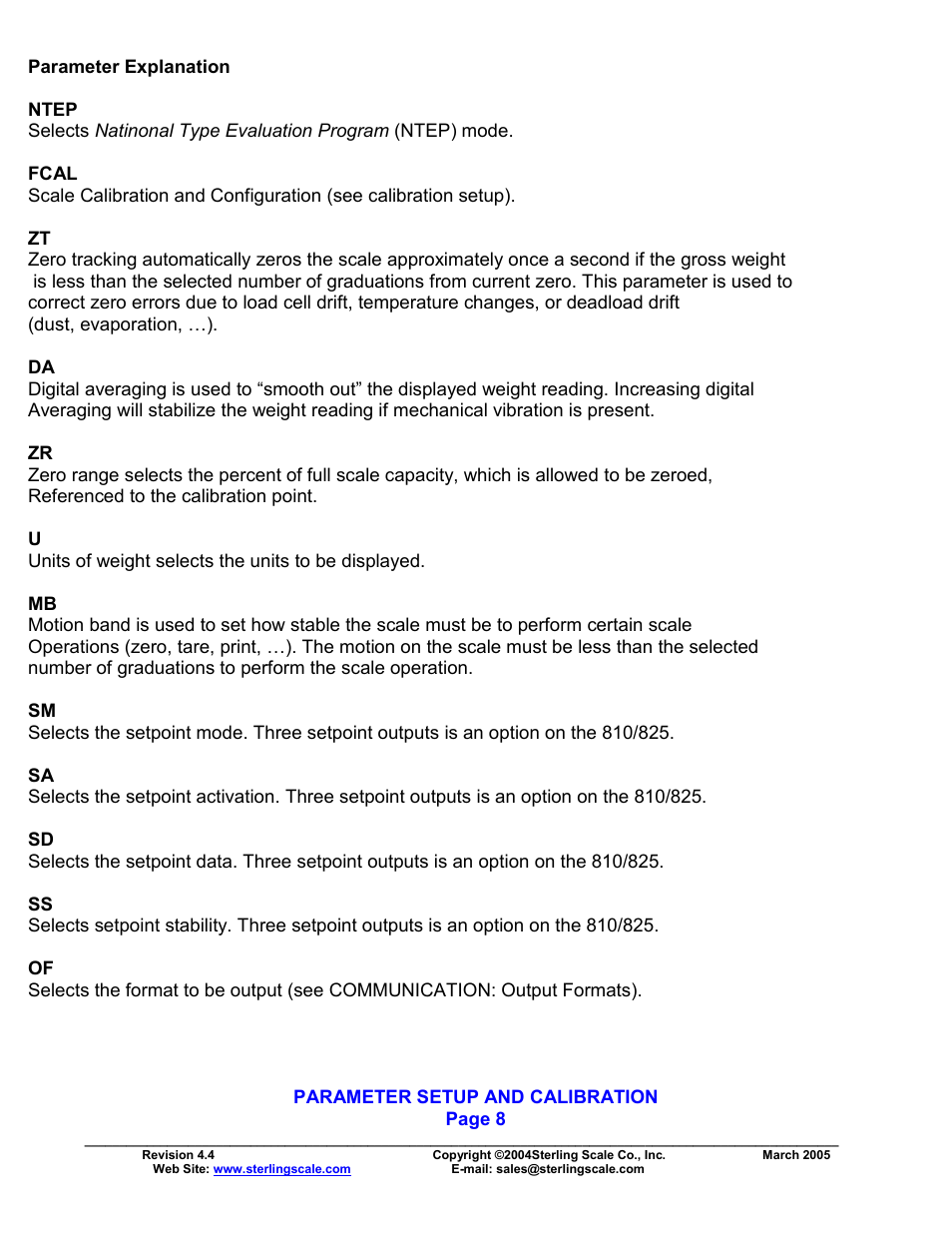 Sterling Scale 825 User Manual | Page 10 / 31