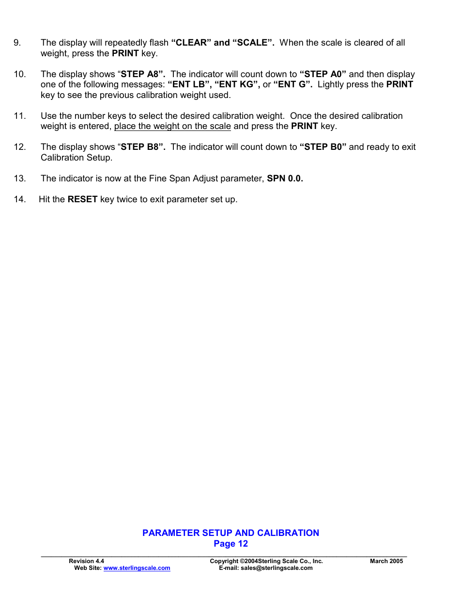 Sterling Scale 825 User Manual | Page 14 / 31