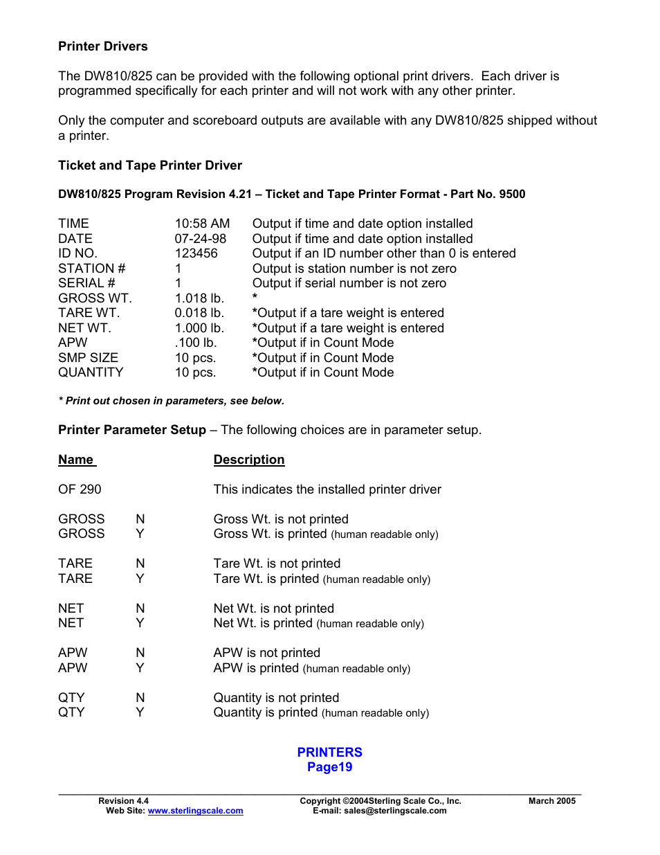Sterling Scale 825 User Manual | Page 21 / 31
