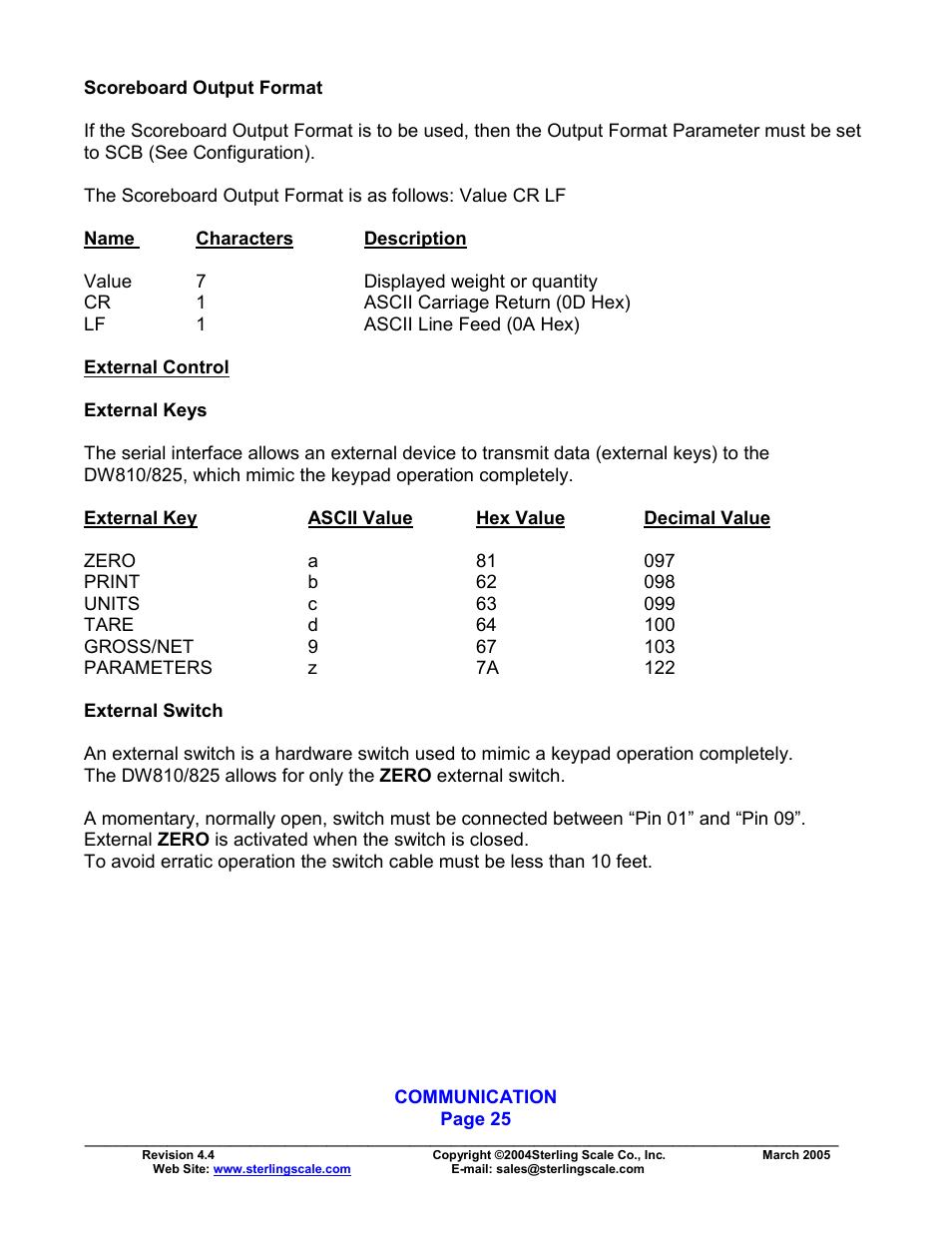 Sterling Scale 825 User Manual | Page 27 / 31