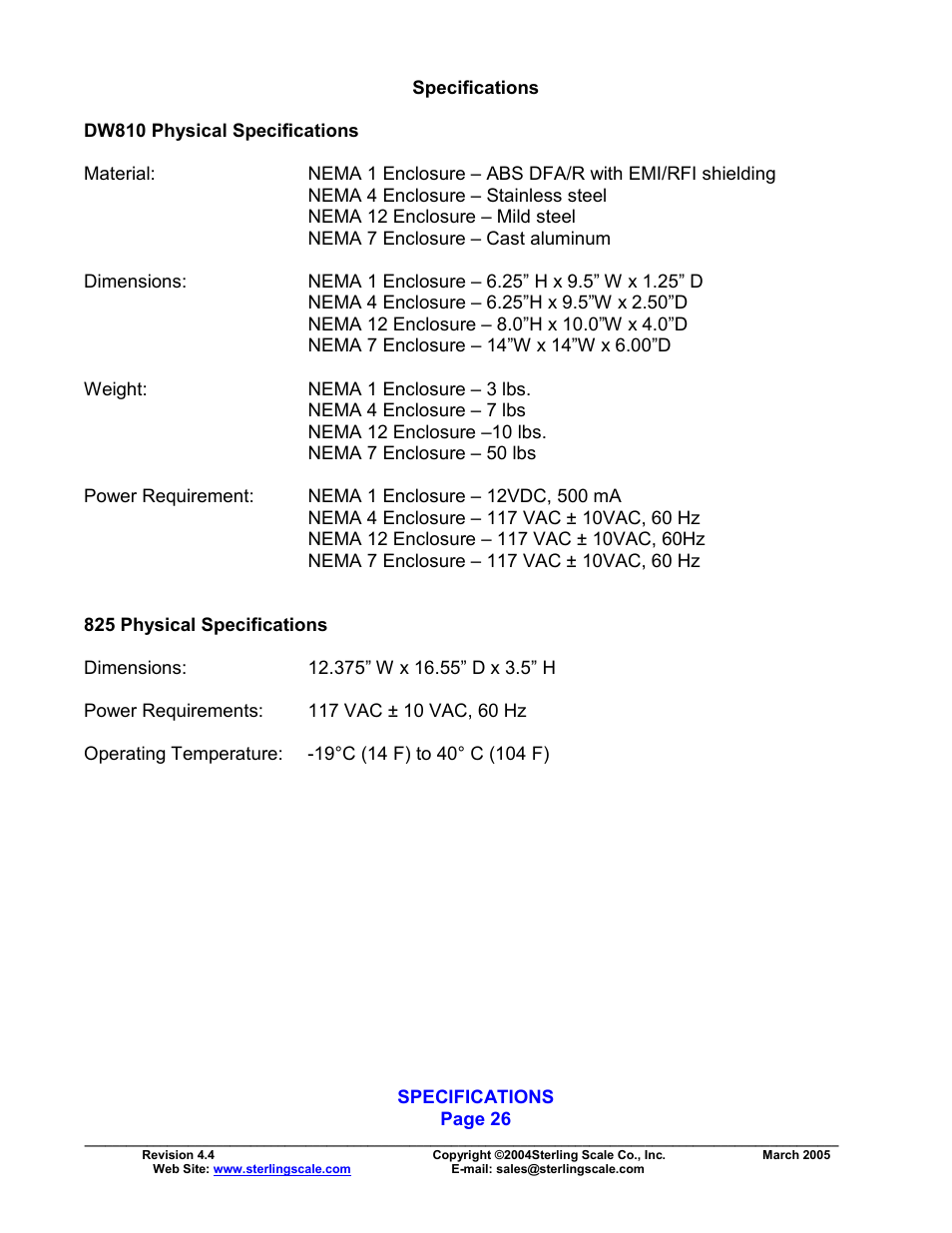 Sterling Scale 825 User Manual | Page 28 / 31