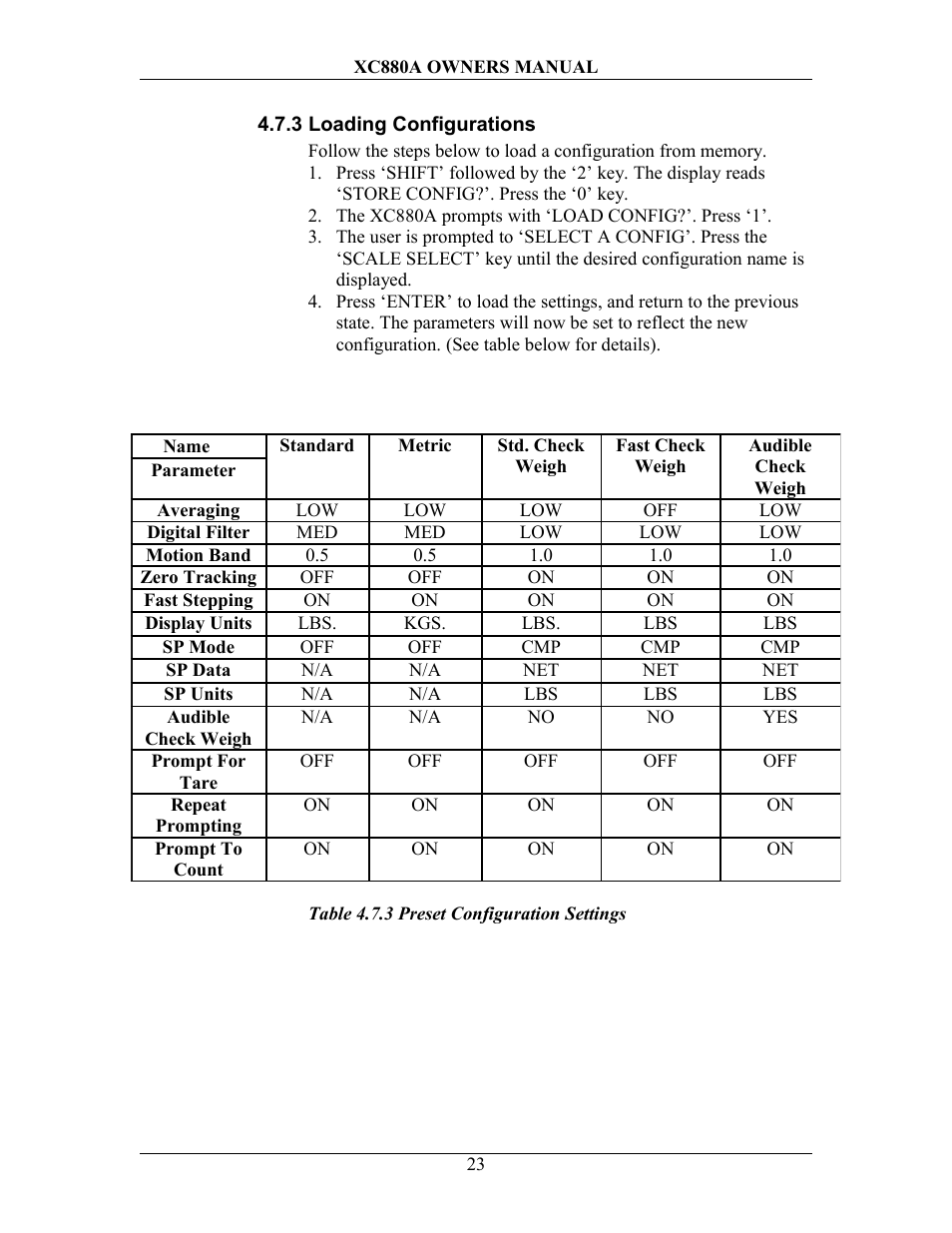 Averaging, 3 loading configurations | Sterling Scale XC880A User Manual | Page 26 / 55
