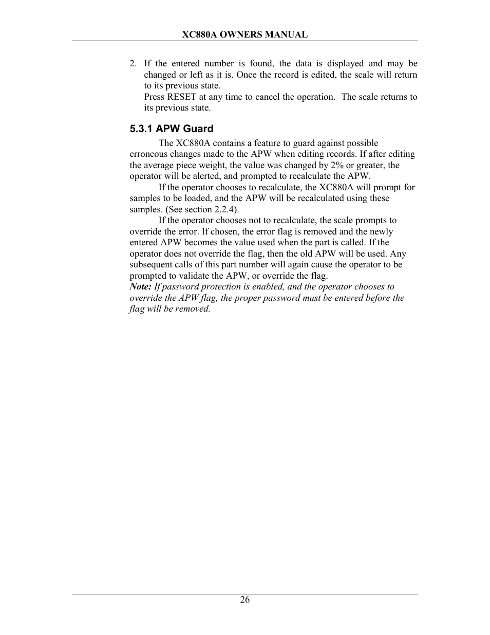 1 apw guard | Sterling Scale XC880A User Manual | Page 29 / 55