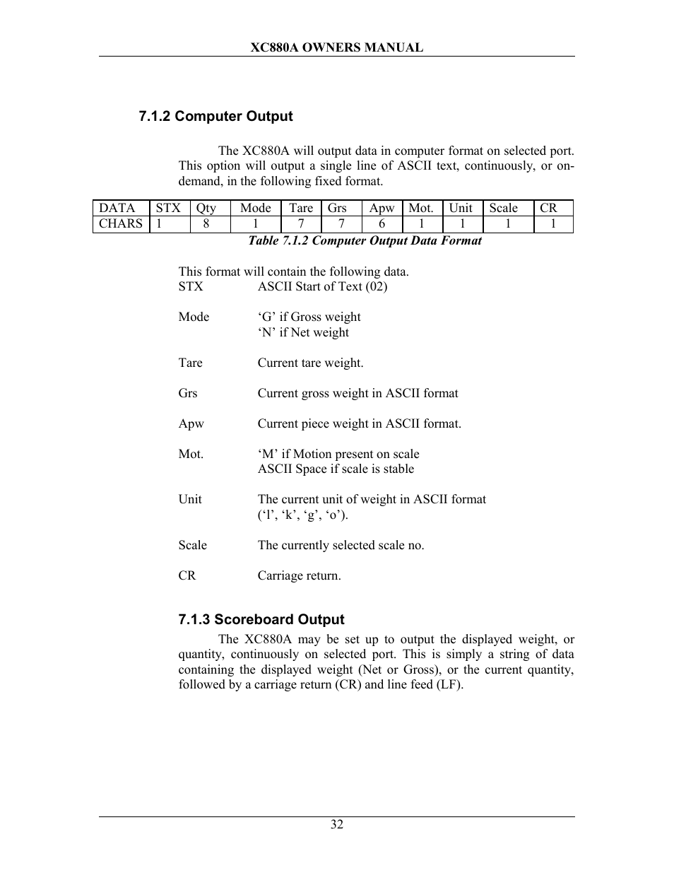 2 computer output, 3 scoreboard output | Sterling Scale XC880A User Manual | Page 35 / 55