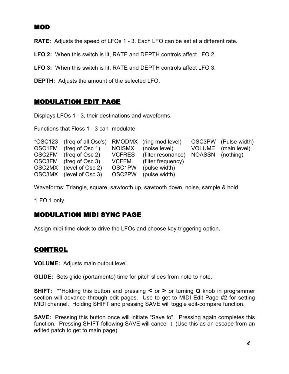 Control | Studio Electronics SE-1X User Manual | Page 8 / 19