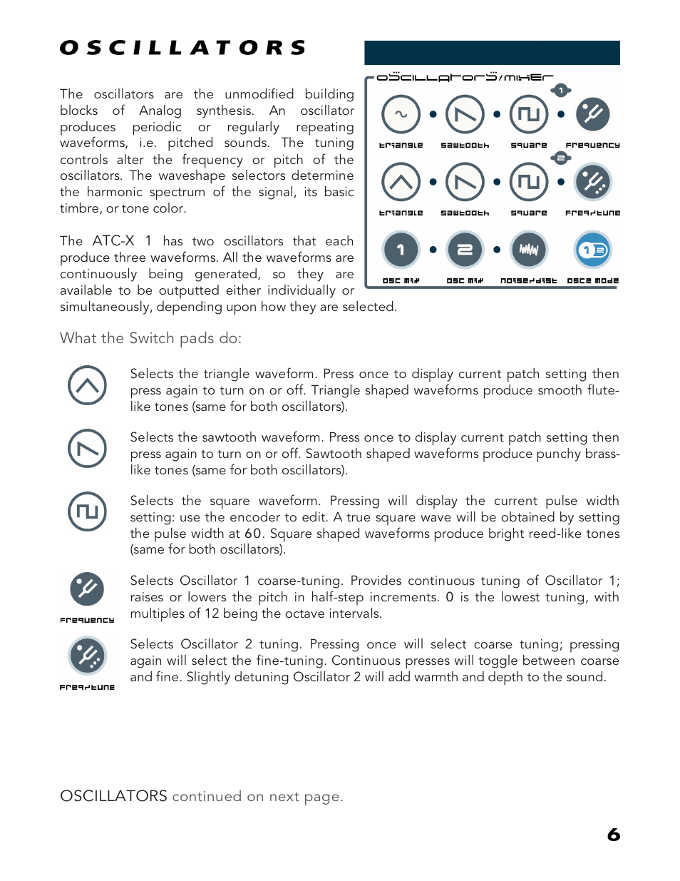 Oscillators, Oscillators , 7 | Studio Electronics ATC-1X User Manual | Page 11 / 25