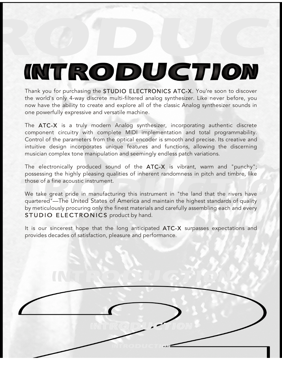 Introduction | Studio Electronics ATC-1X User Manual | Page 7 / 25