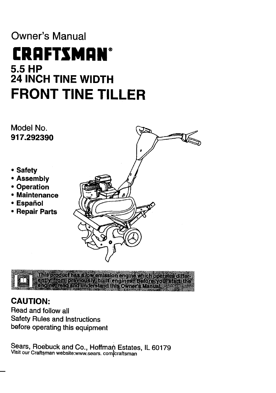 Craftsman 917.292390 User Manual | 18 pages