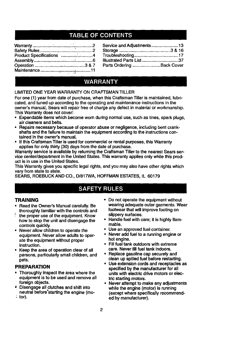Craftsman 917.292390 User Manual | Page 2 / 18