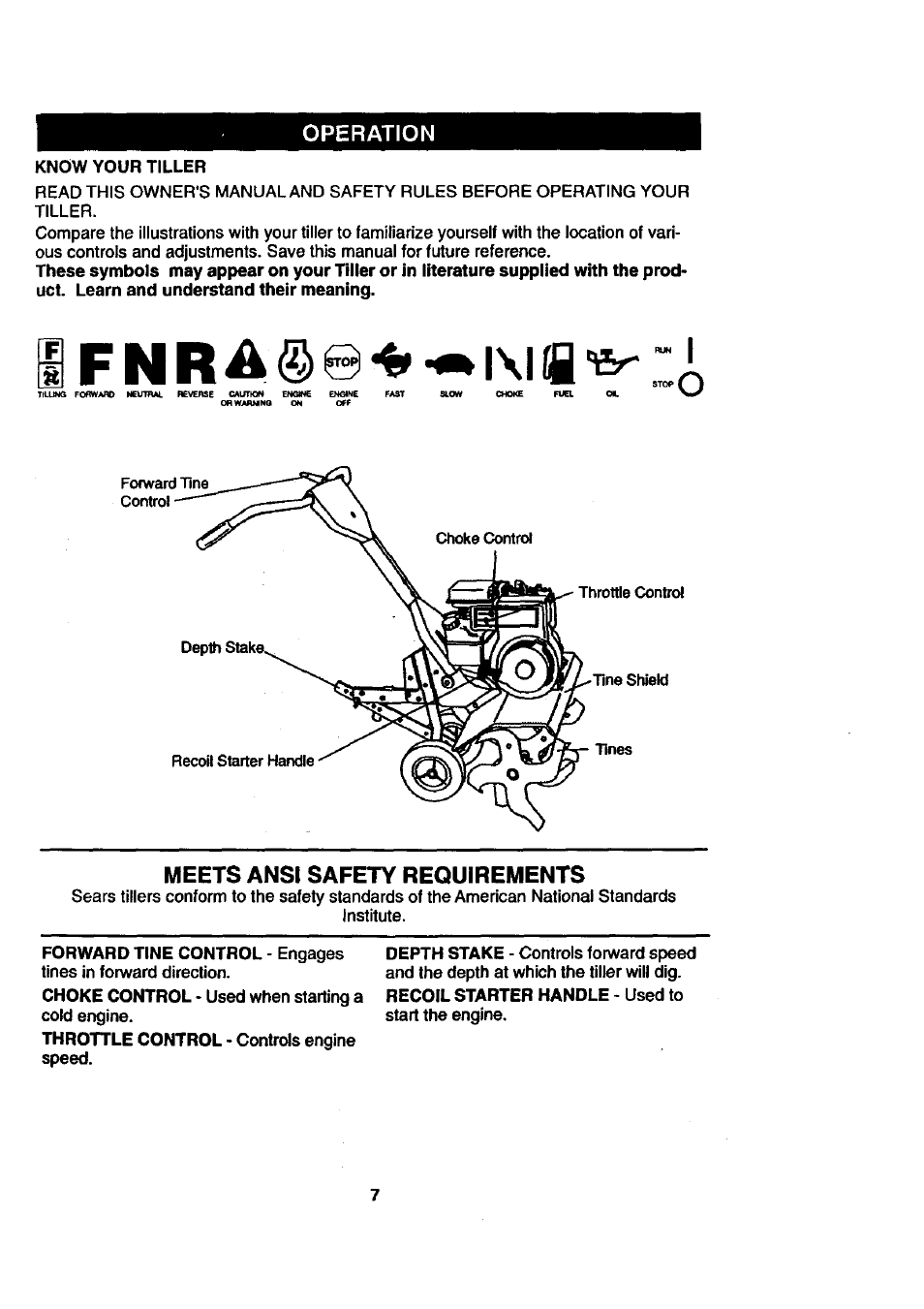 Meets ansi safety requirements, Operation | Craftsman 917.292390 User Manual | Page 7 / 18