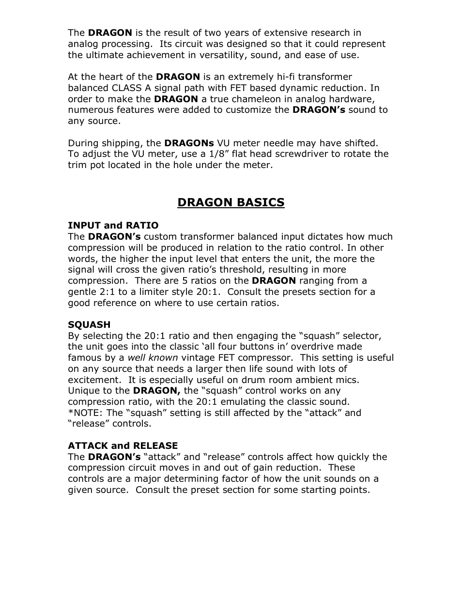 Dragon basics | Studio Electronics Dragon User Manual | Page 2 / 14