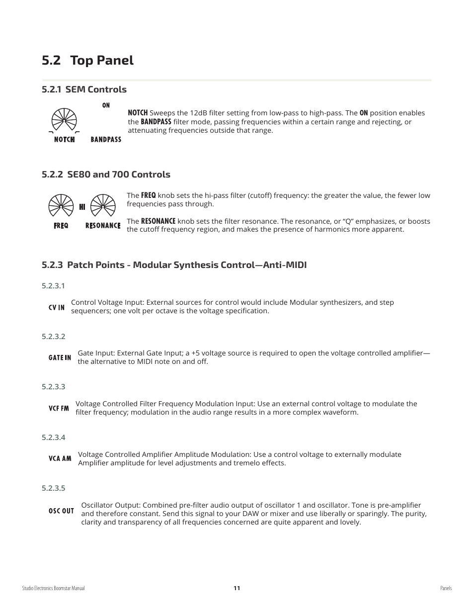 2 top panel | Studio Electronics Boomstar User Manual | Page 15 / 35