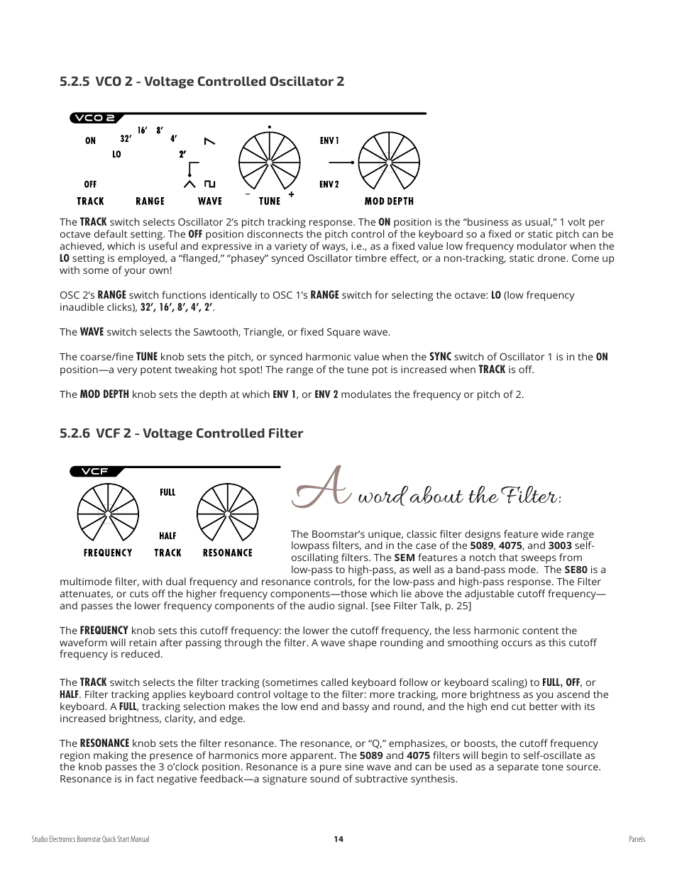 Word about the filter | Studio Electronics Boomstar User Manual | Page 18 / 35