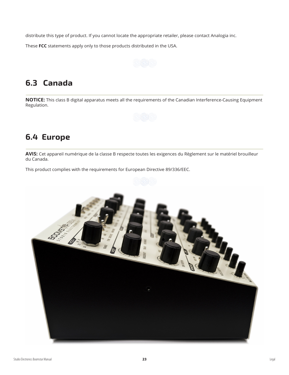 3 canada, 4 europe | Studio Electronics Boomstar User Manual | Page 27 / 35