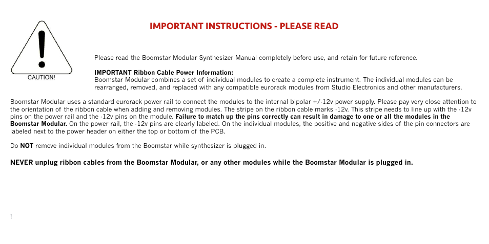Studio Electronics Boomstar Modular User Manual | Page 2 / 25