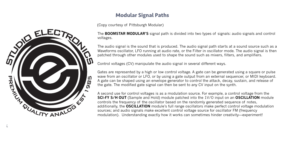 Modular signal paths | Studio Electronics Boomstar Modular User Manual | Page 7 / 25