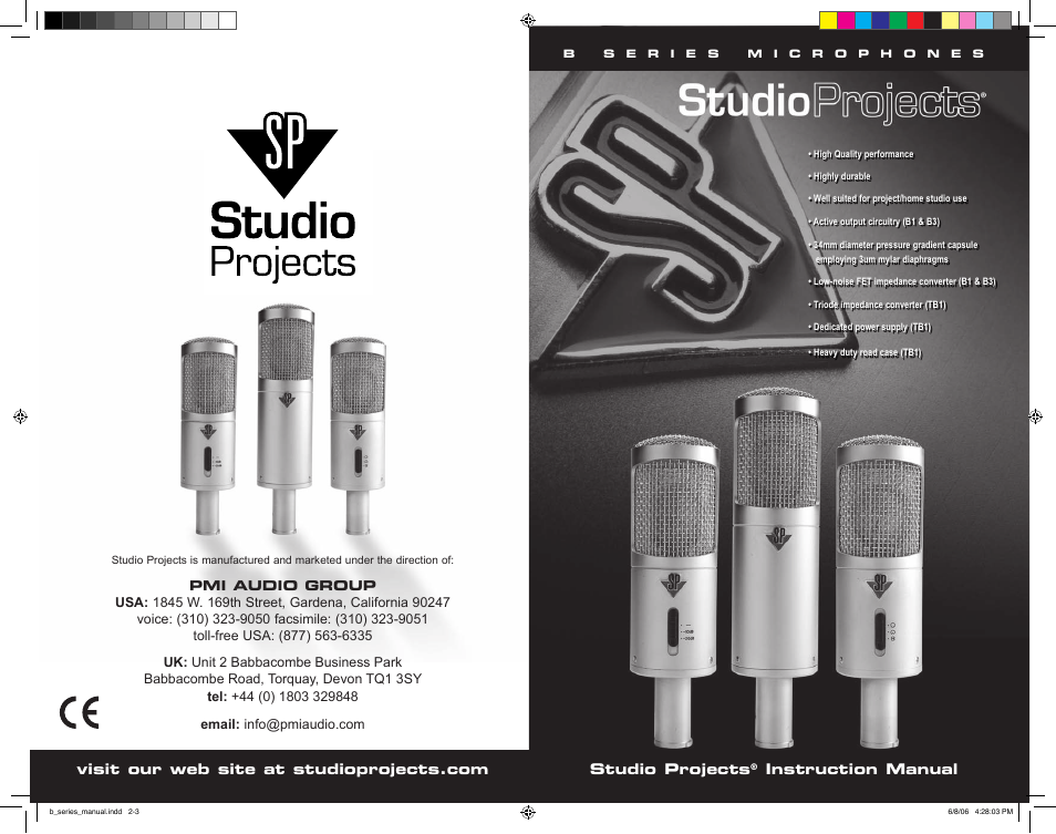 Studio Projects TB1 User Manual | 8 pages