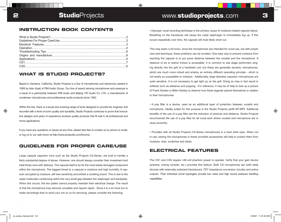 Studio Projects CS5 User Manual | Page 2 / 8