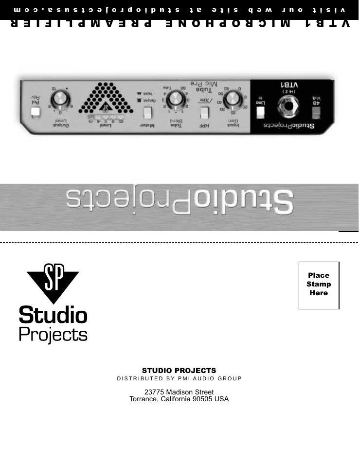 Studio Projects VTB1 Manual User Manual | 6 pages