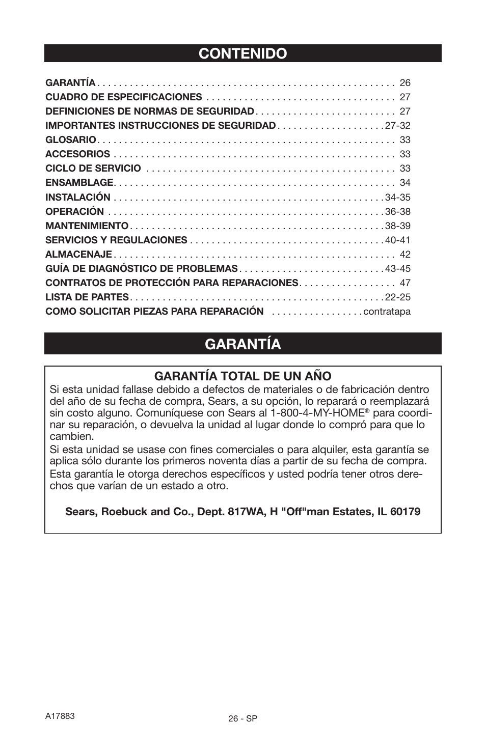 Craftsman PERMANENTLY LUBRICATED TANK MOUNTED AIR COMPRESSOR 919.167321 User Manual | Page 22 / 44