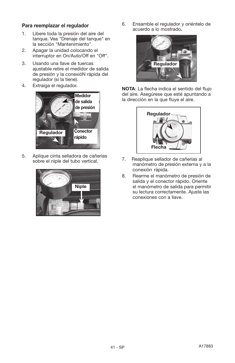 Craftsman PERMANENTLY LUBRICATED TANK MOUNTED AIR COMPRESSOR 919.167321 User Manual | Page 37 / 44